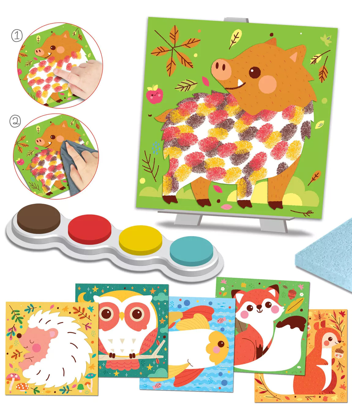Tableaux faciles Peinture au doigt "Animaux de la campagne"