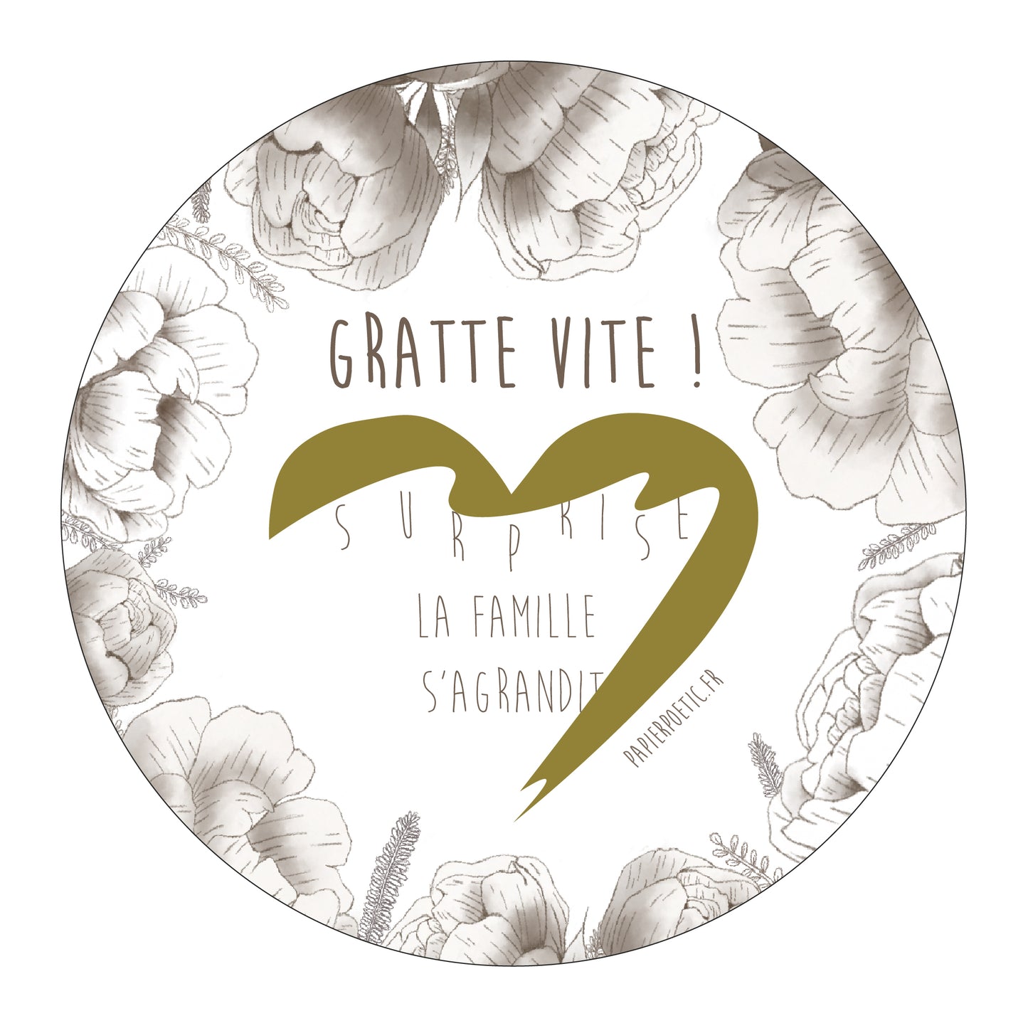Carte ronde à gratter | La famille s'agrandit