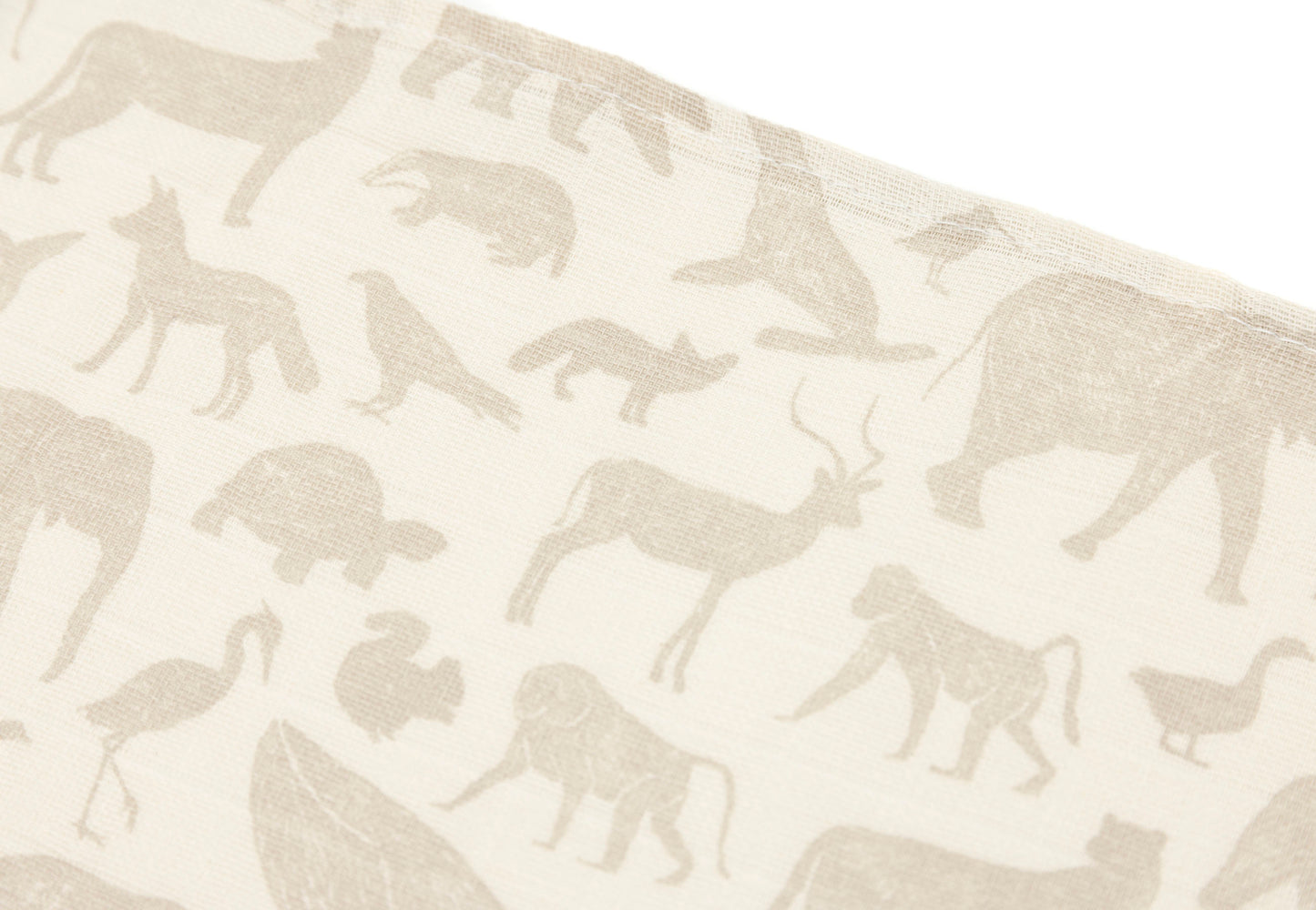 Langes gaze de coton | 70cm | Animals Nougat