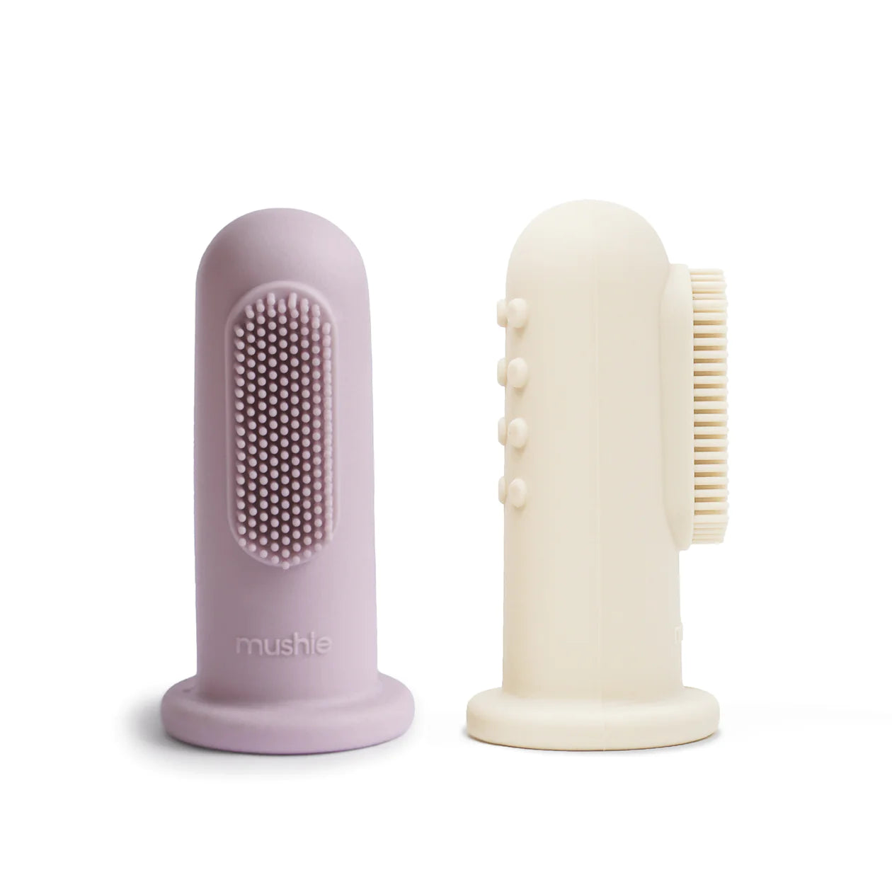 Lot de 2 brosses à dent à doigt | Lilas & Ivoire