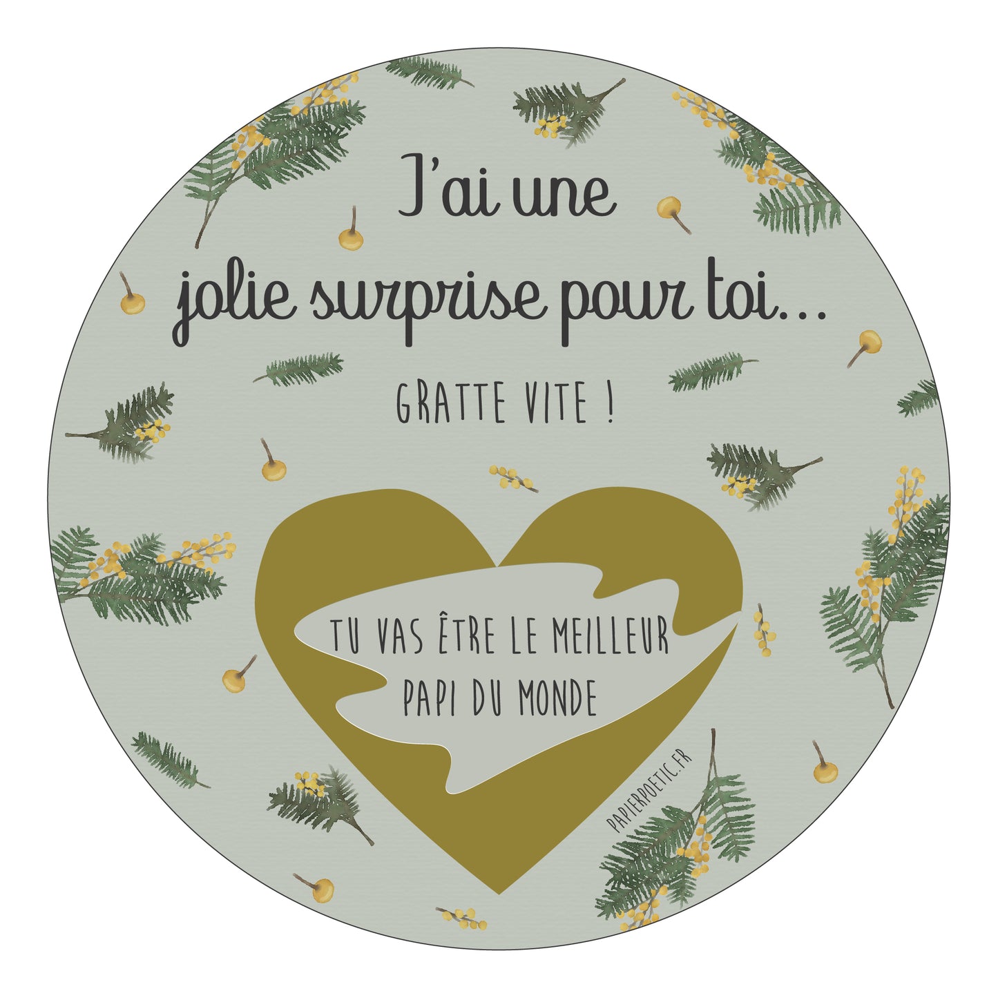 Carte ronde à gratter | Papi