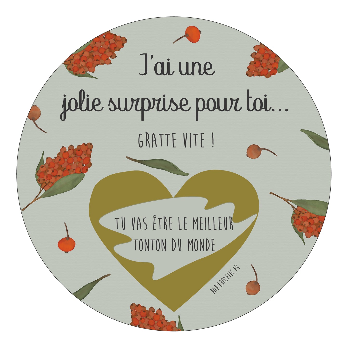 Carte ronde à gratter | Tonton