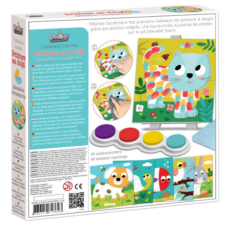Tableaux faciles Peinture au doigt "Adorables compagnons"