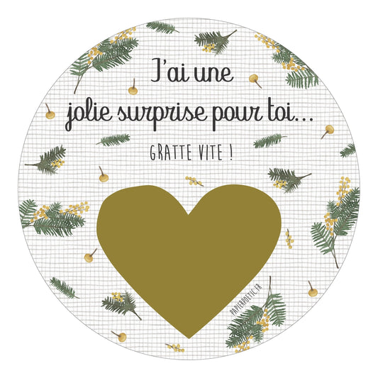 Carte ronde à gratter | Mamie