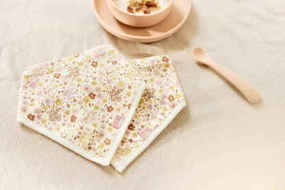 Lot de 2 bavoirs bandana | Retro Flowers
